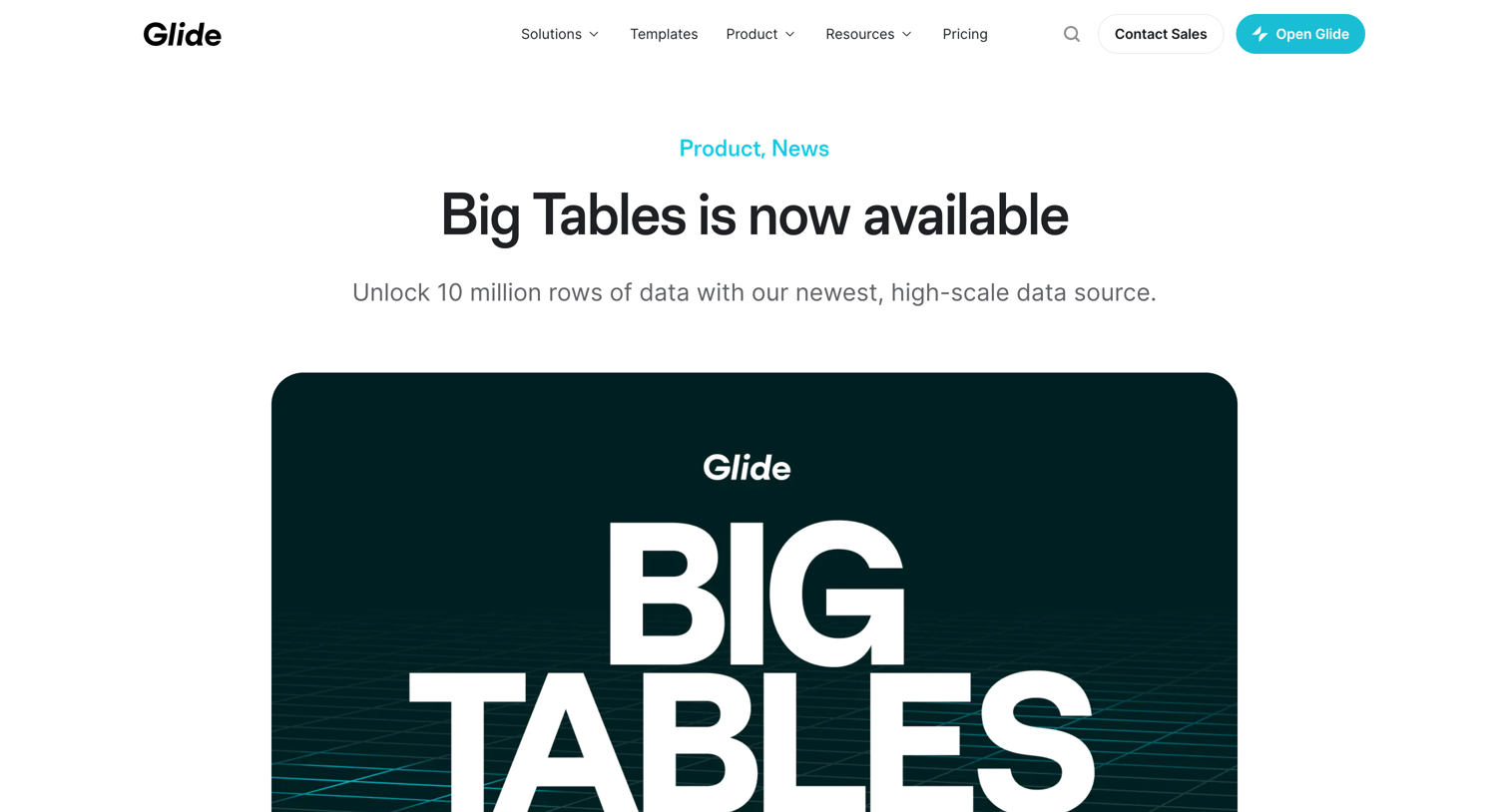 Glide - Glide • Big Tables is now available screen