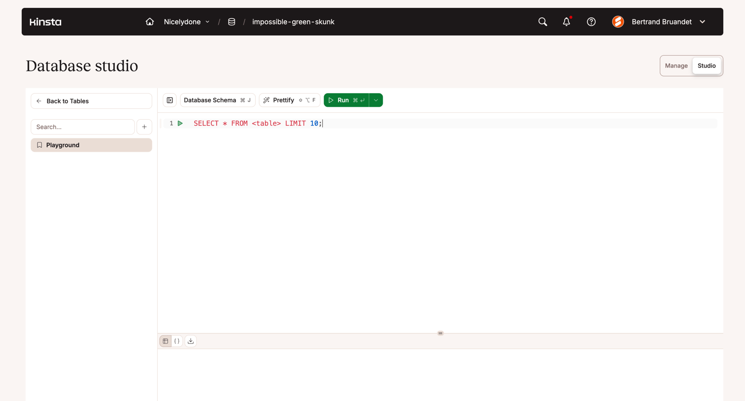Kinsta - impossible-green-skunk - MyKinsta screen