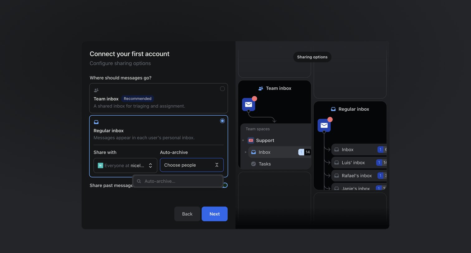 Missive - Login screen