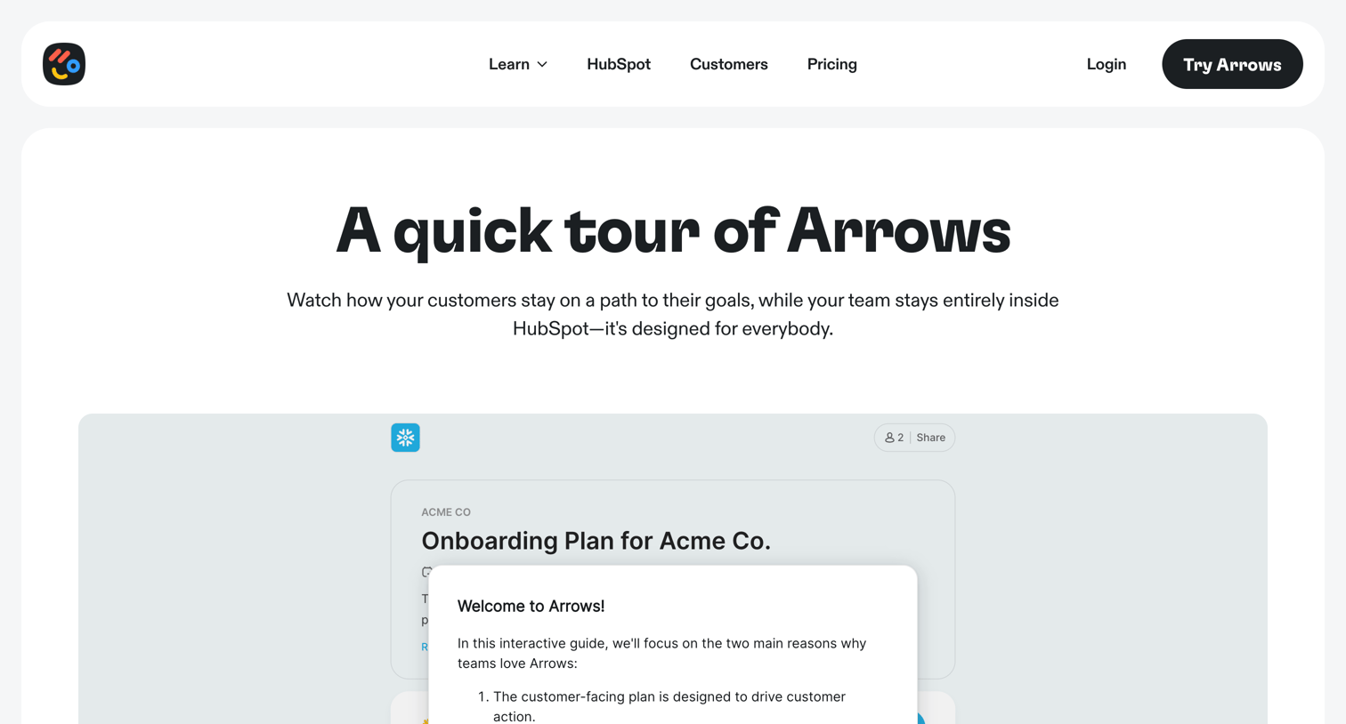 Arrows - Tour screen