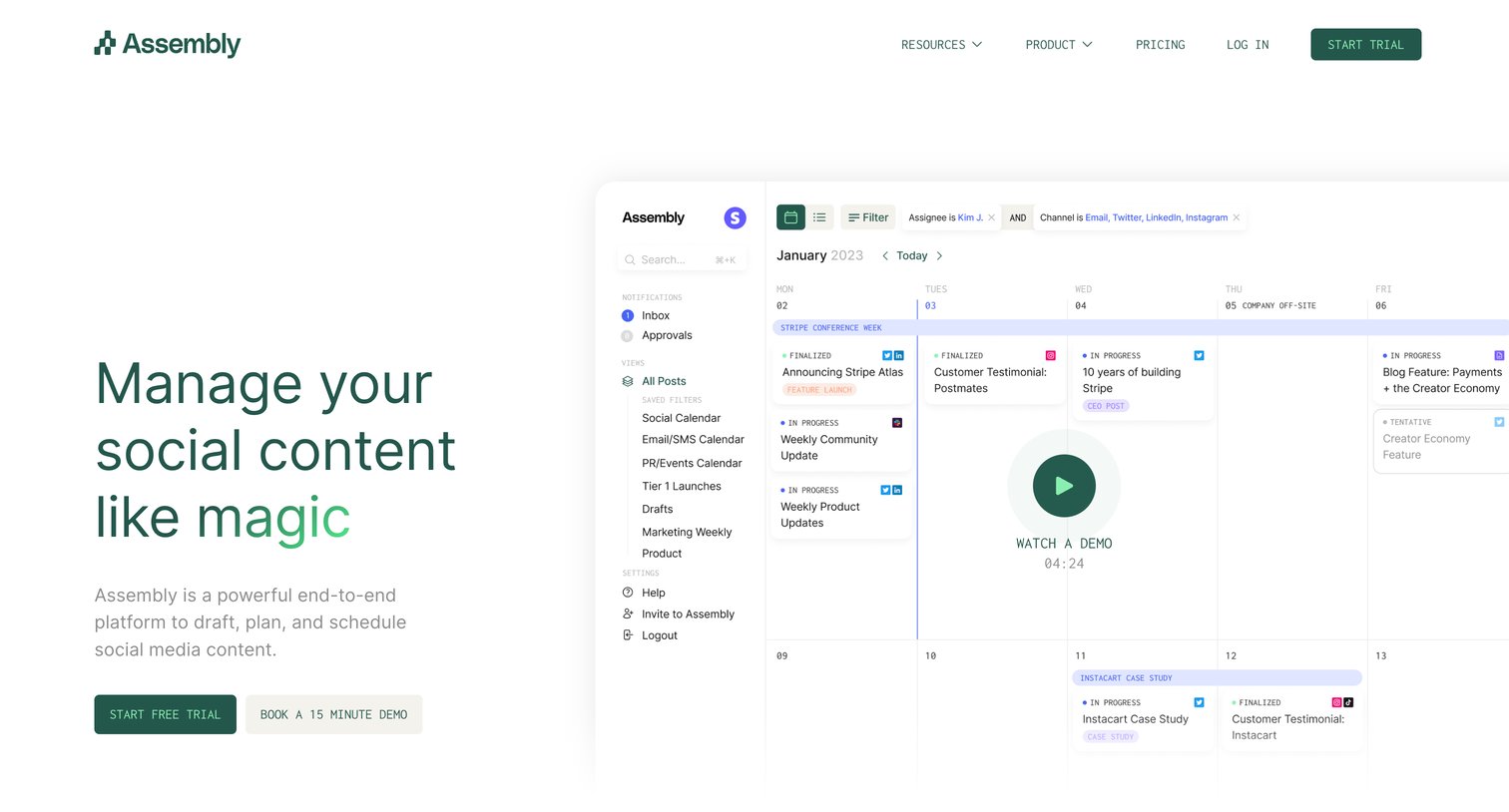 Assembly - Assembly | Social Media Management Tool screen