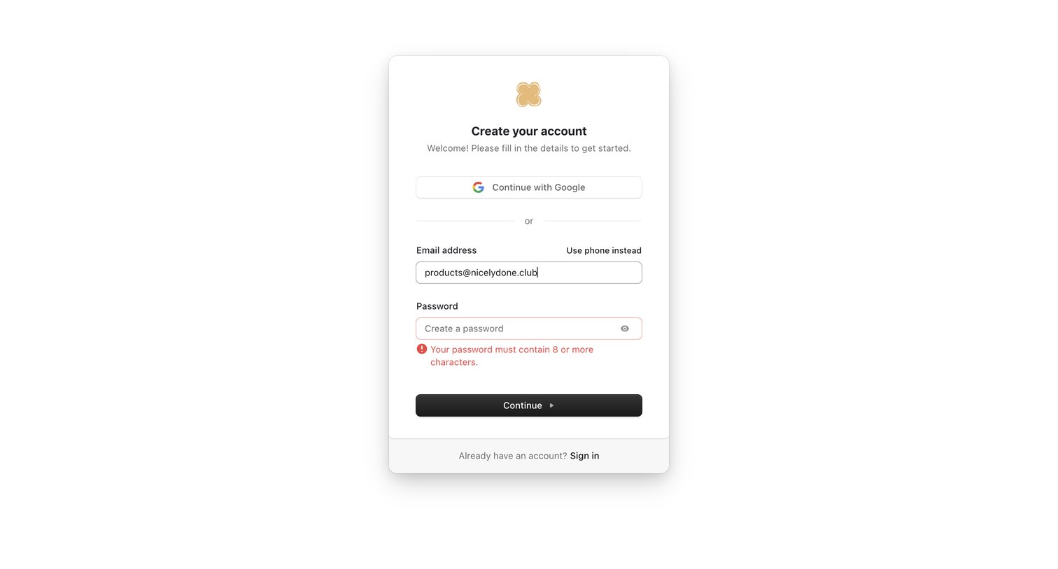 Bud - My account | Bud screen