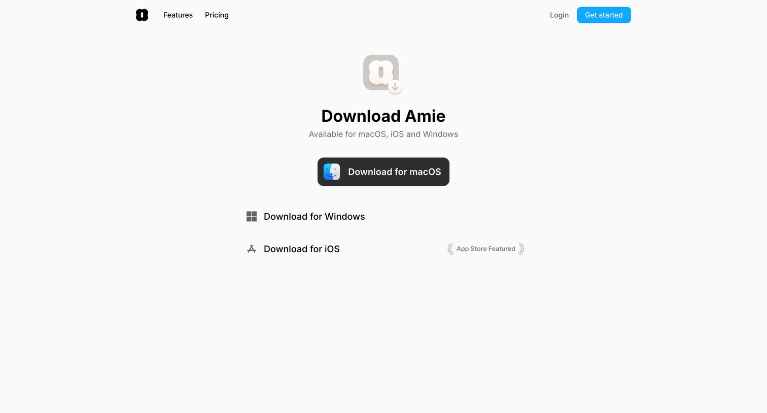 Amie - Download Amie screen