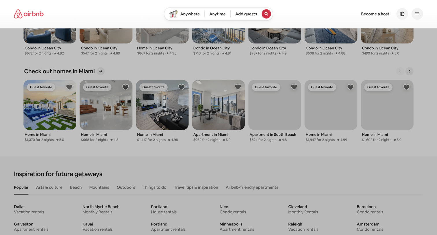 Airbnb - Airbnb | Vacation rentals, cabins, beach houses, & more screen