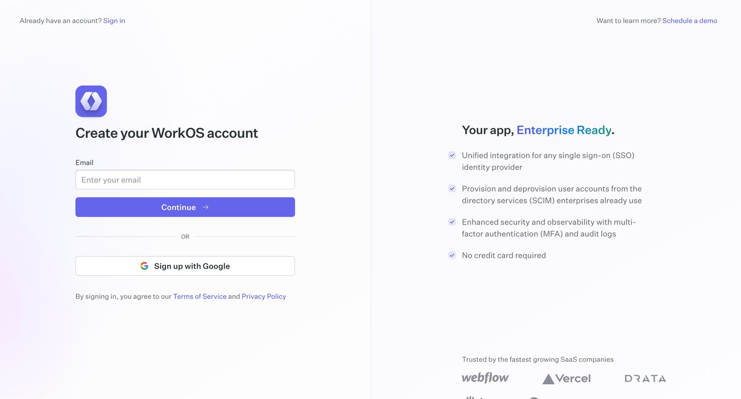Sign up | WorkOS from WorkOs