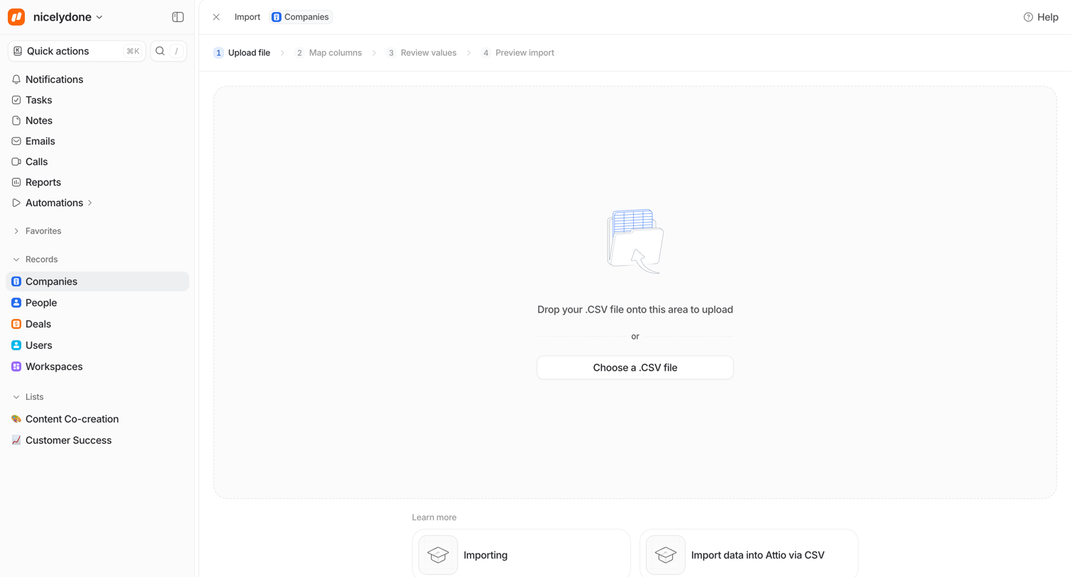 Attio - Companies | All Companies - Attio screen