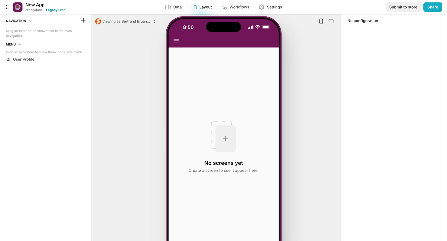 Glide - New App · Glide screen