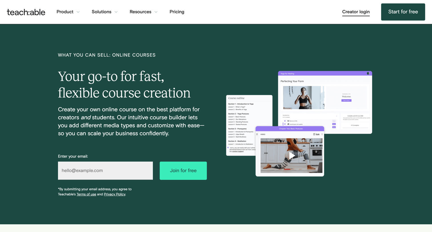 Teachable - Best Online Course Platform to Create | Sell Courses - Teachable screen