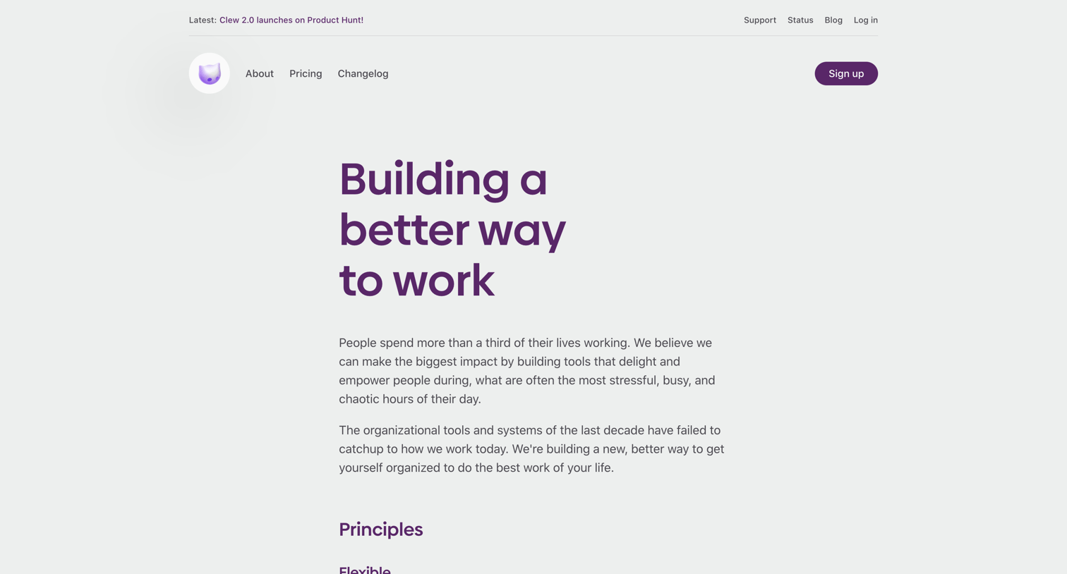 Clew - A Better Way to Work · Clew screen