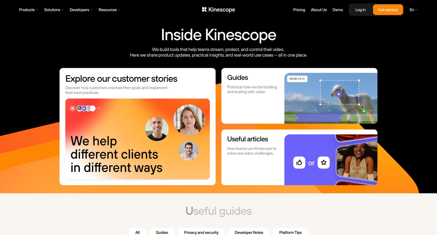 Kinescope - Kinescope Blog — Video Hosting, Streaming & Product Updates, Try for Free screen