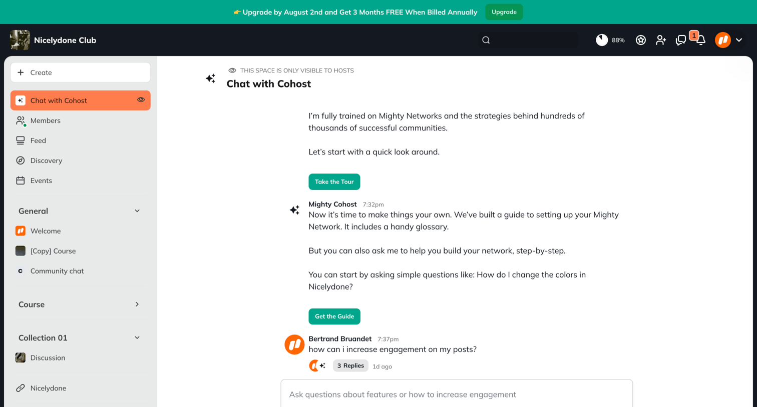 Mighty - Chat with Cohost screen