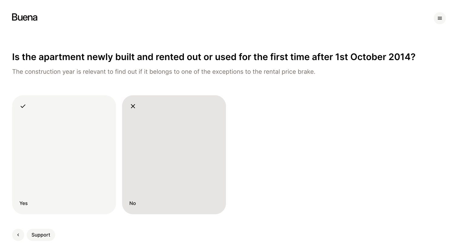 Buena - Inquiry Is the apartment newly built screen