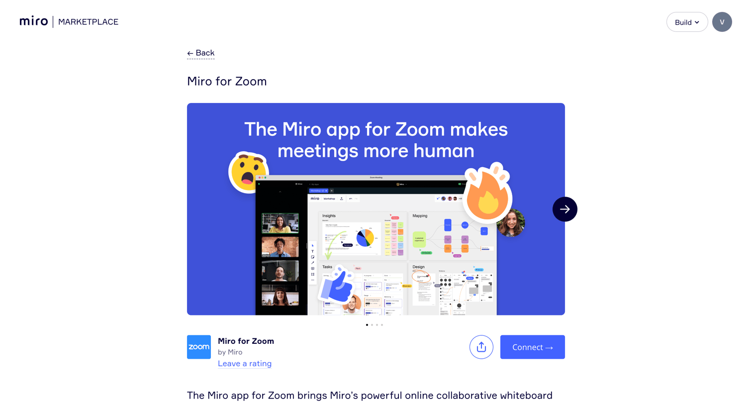 Miro - Zoom + Miro | Team Collaboration Apps Marketplace screen