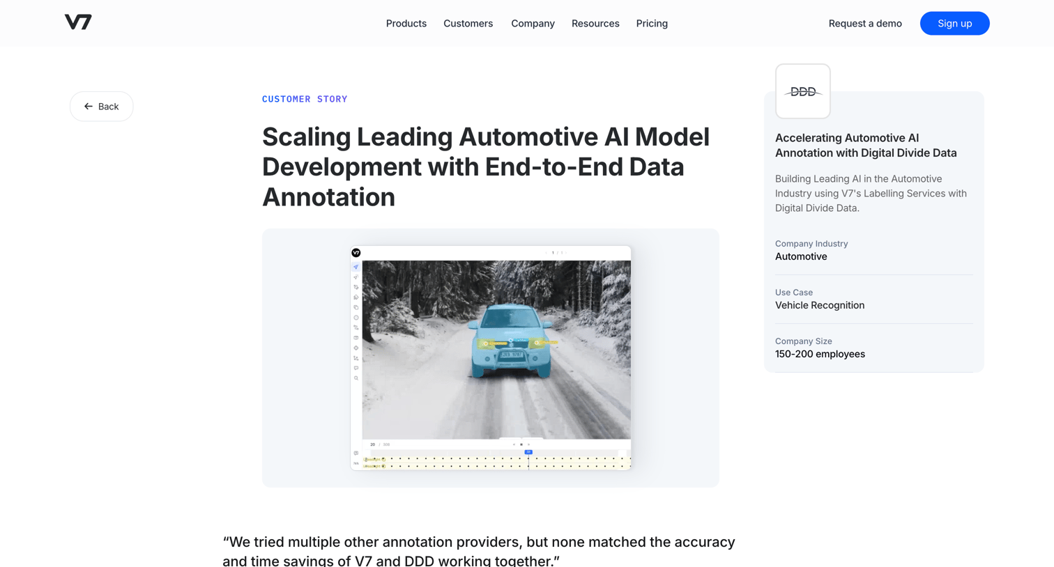 V7 - Scaling Leading Automotive AI Model Development with End-to-End D screen