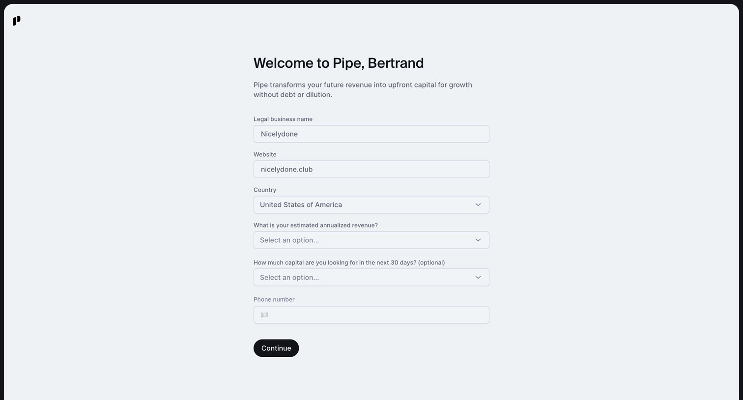 Pipe - Welcome to Pipe | Pipe screen