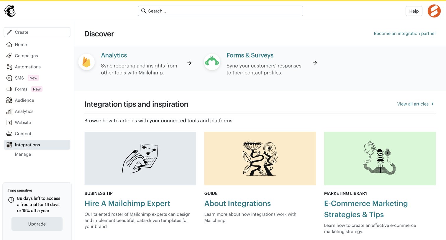 Mailchimp - Integrations | Mailchimp screen