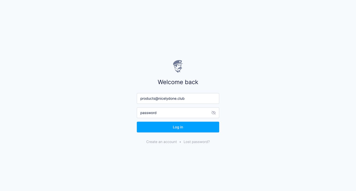 Fernand - Login to Fernand screen