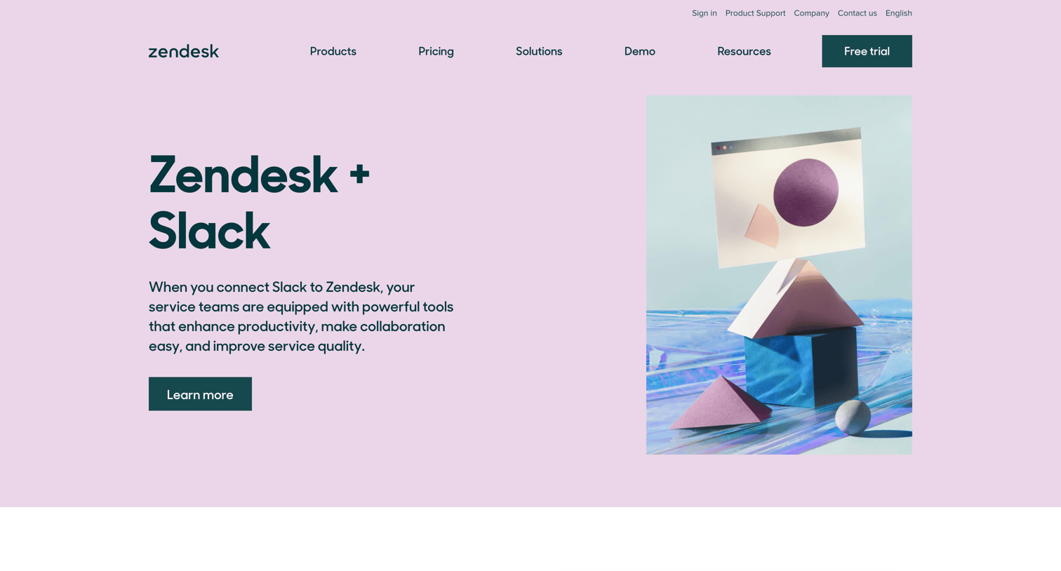 Zendesk - Get customer support in any channel with Zendesk + Slack screen