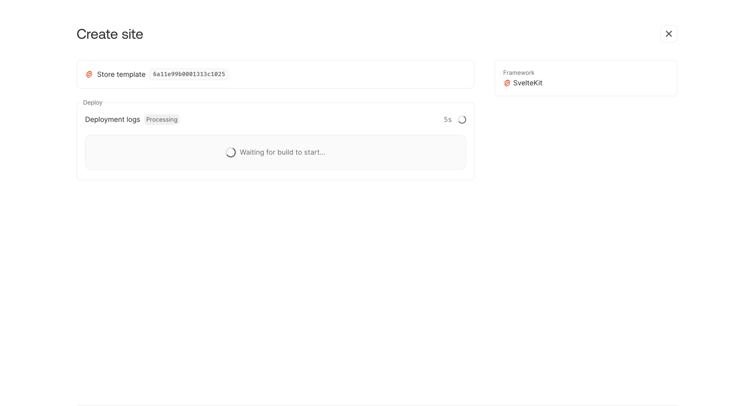 Appwrite - Create site - Appwrite screen