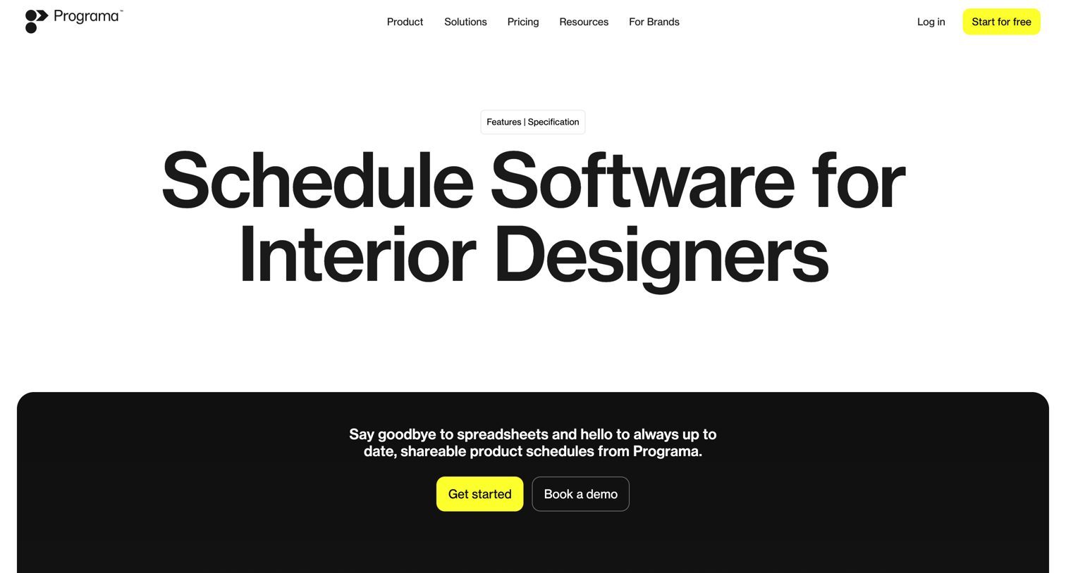 Programa - Live, Always Up-to date screen