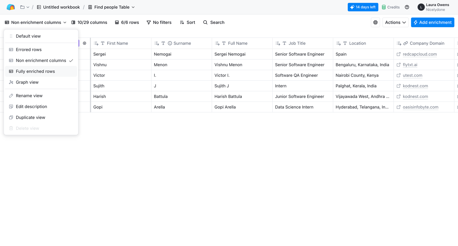 Clay - Clay | Find people Table screen
