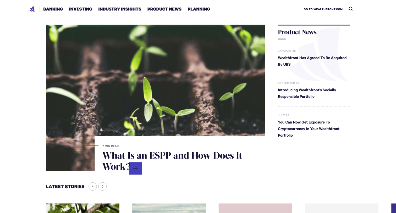 Wealthfront - Home | Wealthfront Blog screen
