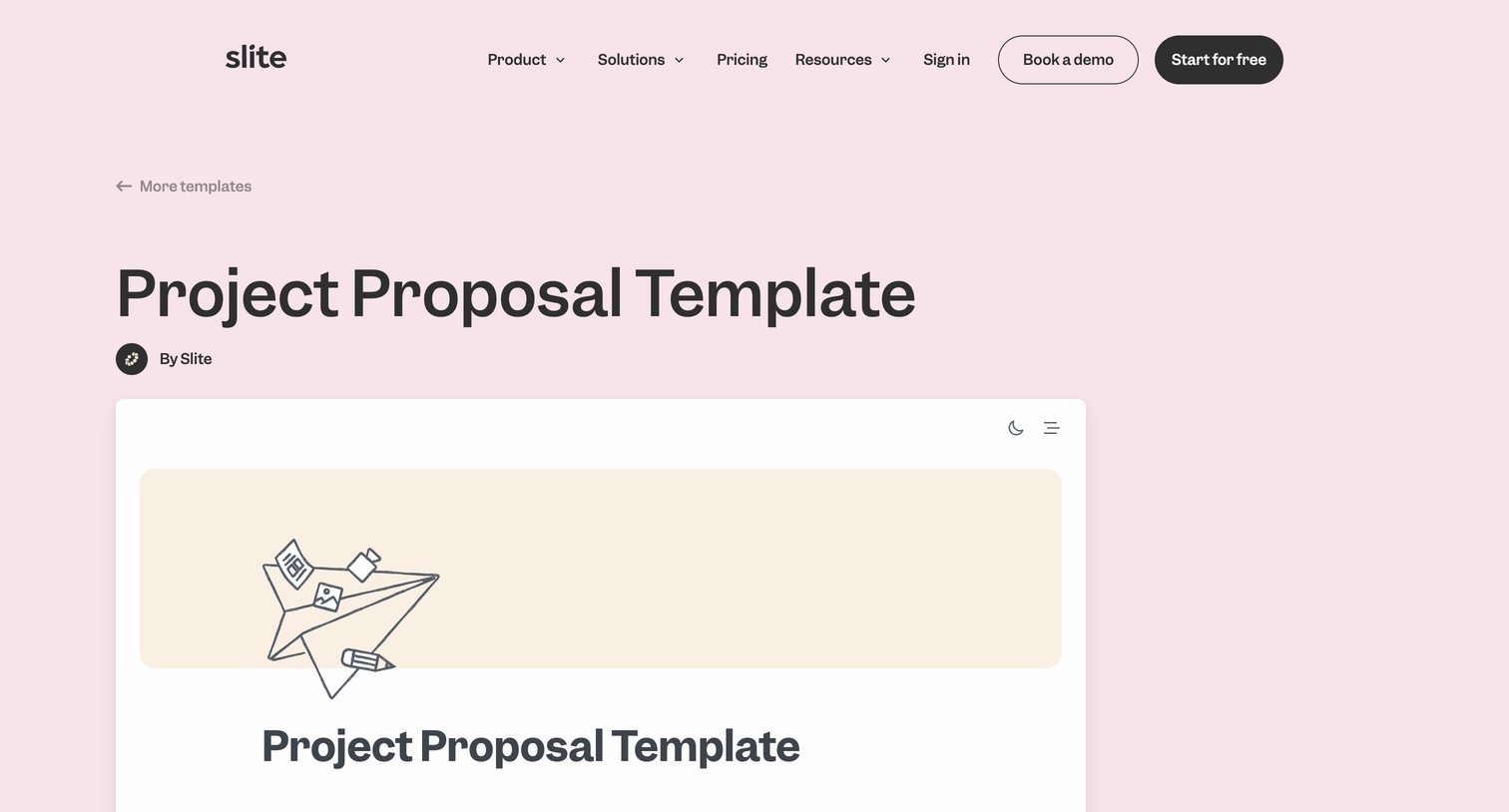 Slite - Free Project Proposal Template  Slite.com screen