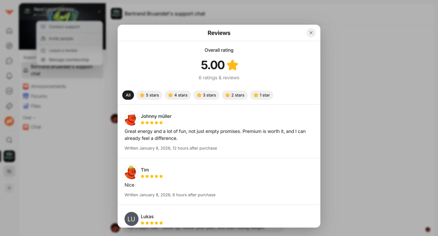 Whop - Support | NextLevel Fitness – Free Group screen