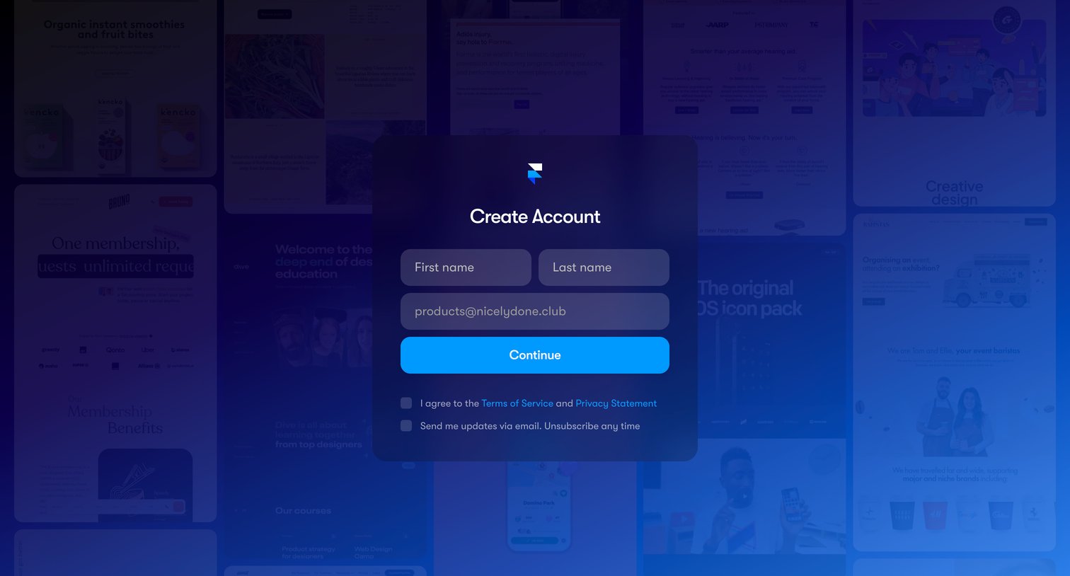 Framer - Framer Login screen