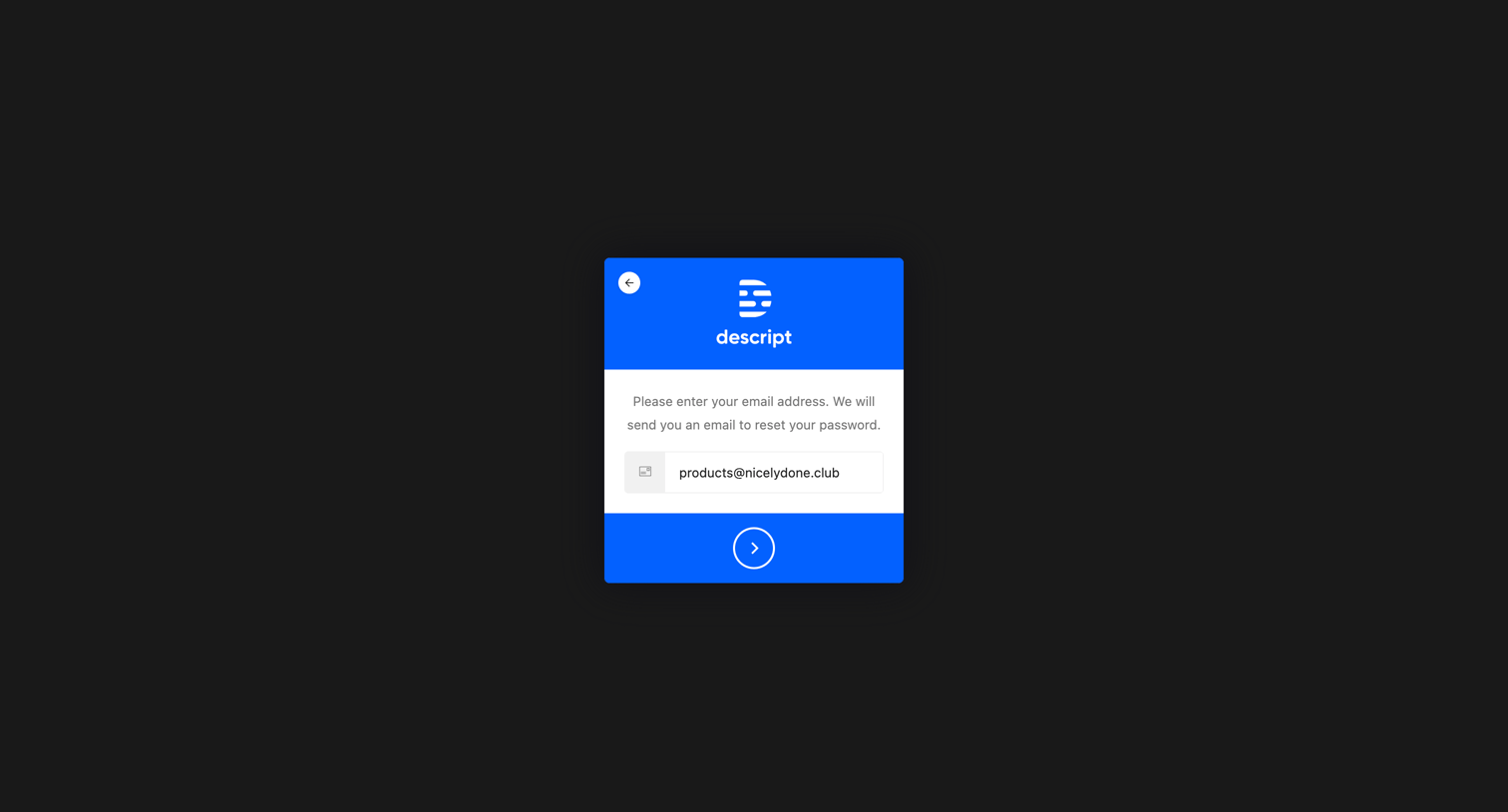 Descript screen