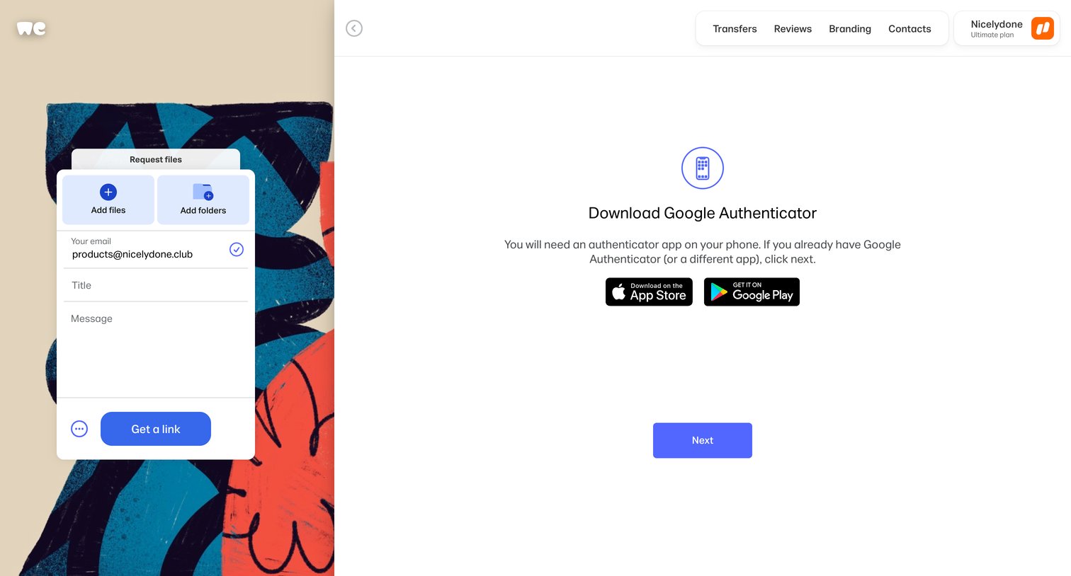 WeTransfer - WeTransfer | Send Large Files Fast screen