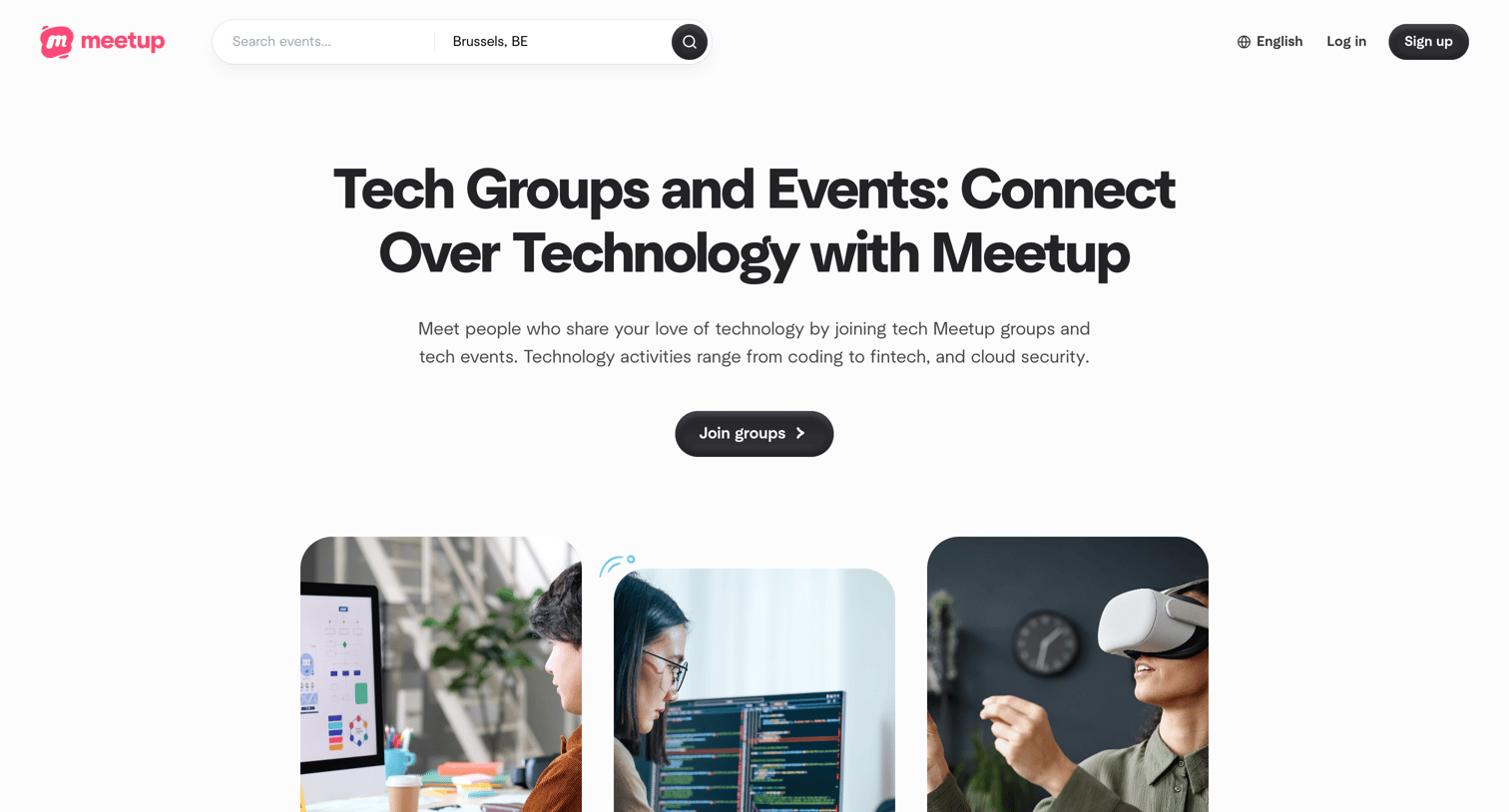 Meetup - Tech Groups and Events Connect Over Technology with Meetup  Meetup screen