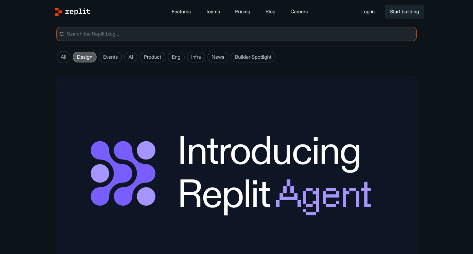 Replit - Replit — Replit Blog – Product updates from the team screen