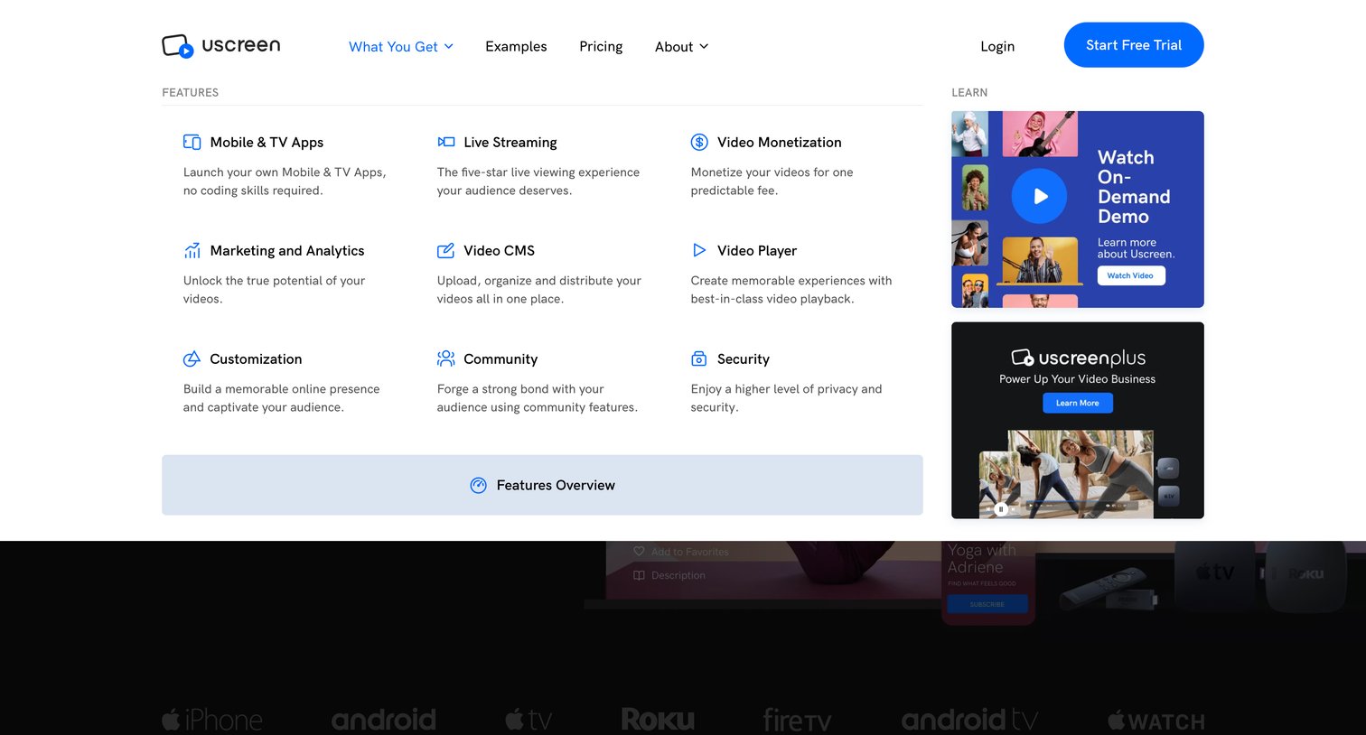 Uscreen - Uscreen - The 1 VOD Platform for Video Monetization screen