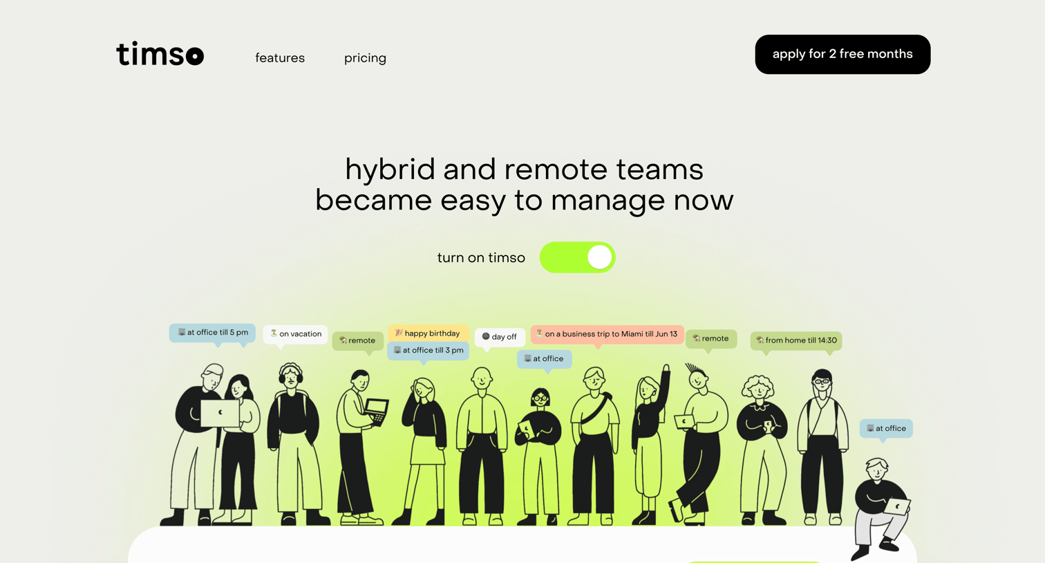 Timso - Timso home screen
