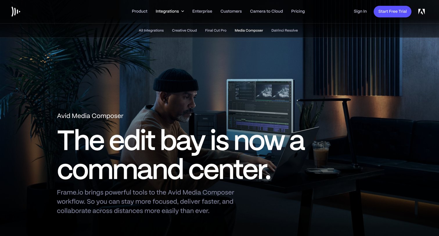 Frame.io - Frame.io | Avid Media Composer screen