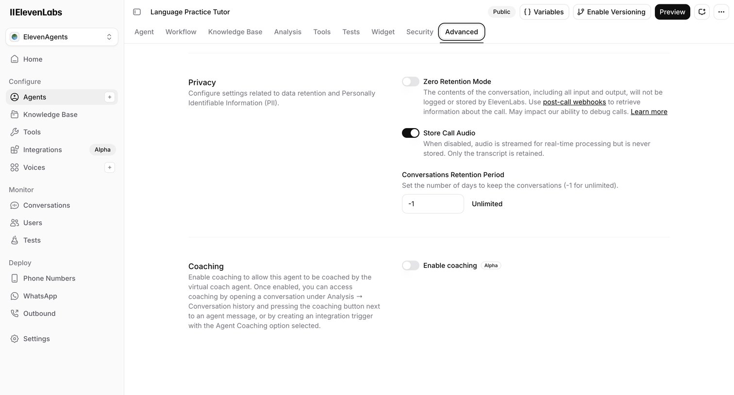 Elevenlabs - ElevenAgents | ElevenLabs screen