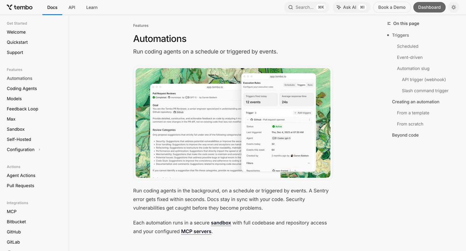 Automations - Tembo Docs from Tembo
