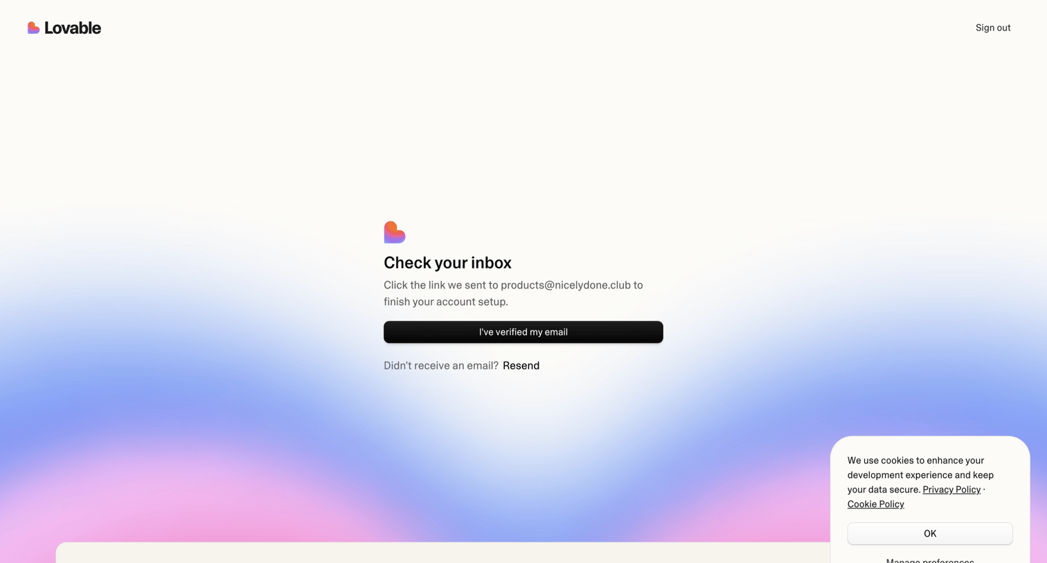 Lovable screen