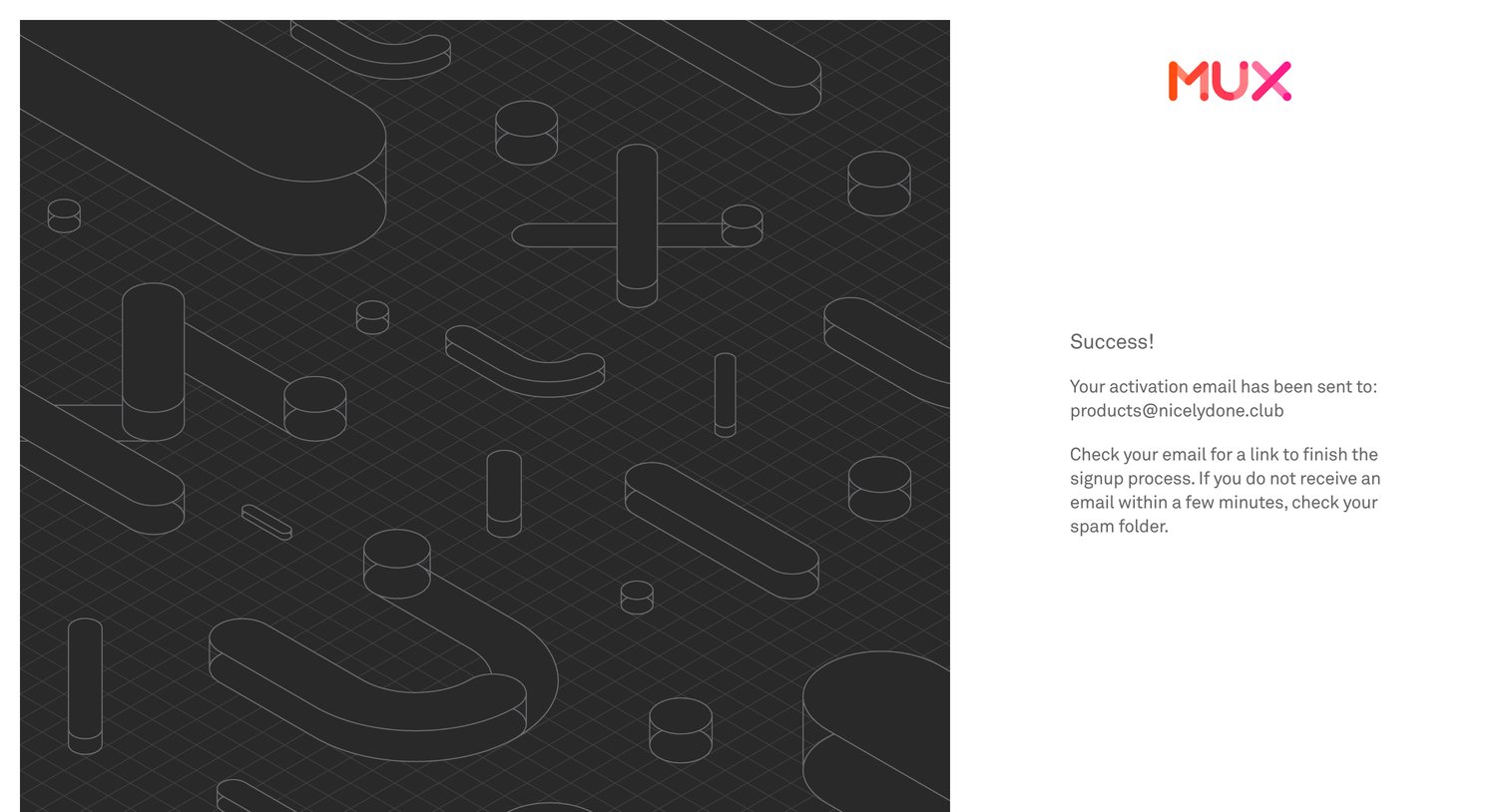 Mux - Sign Up | Mux screen