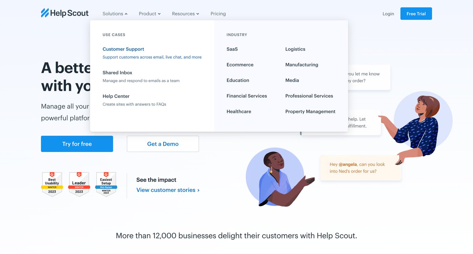 Help Scout - Help Scout Shared Inbox, Help Center, | Live Chat Software screen