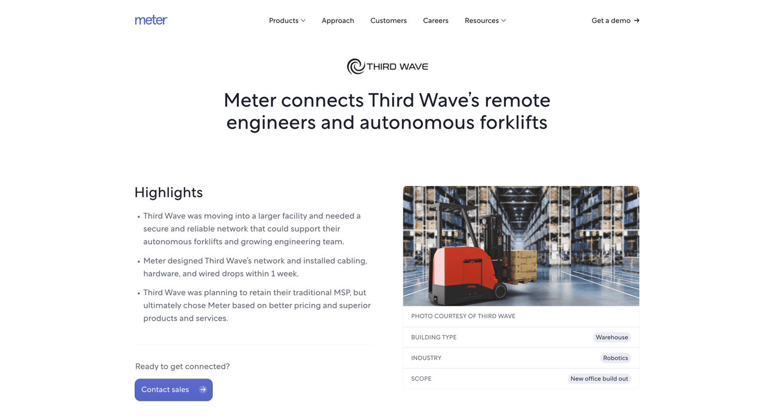 Meter - Meter connects Third Wave’s remote engineers and autonomous forkl screen