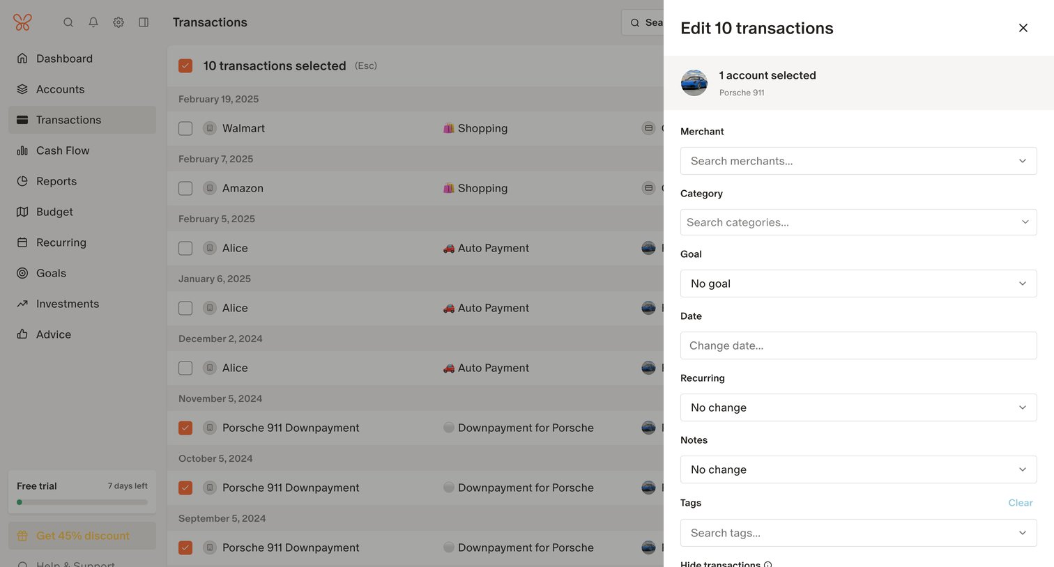 Monarch - Monarch | Transactions screen
