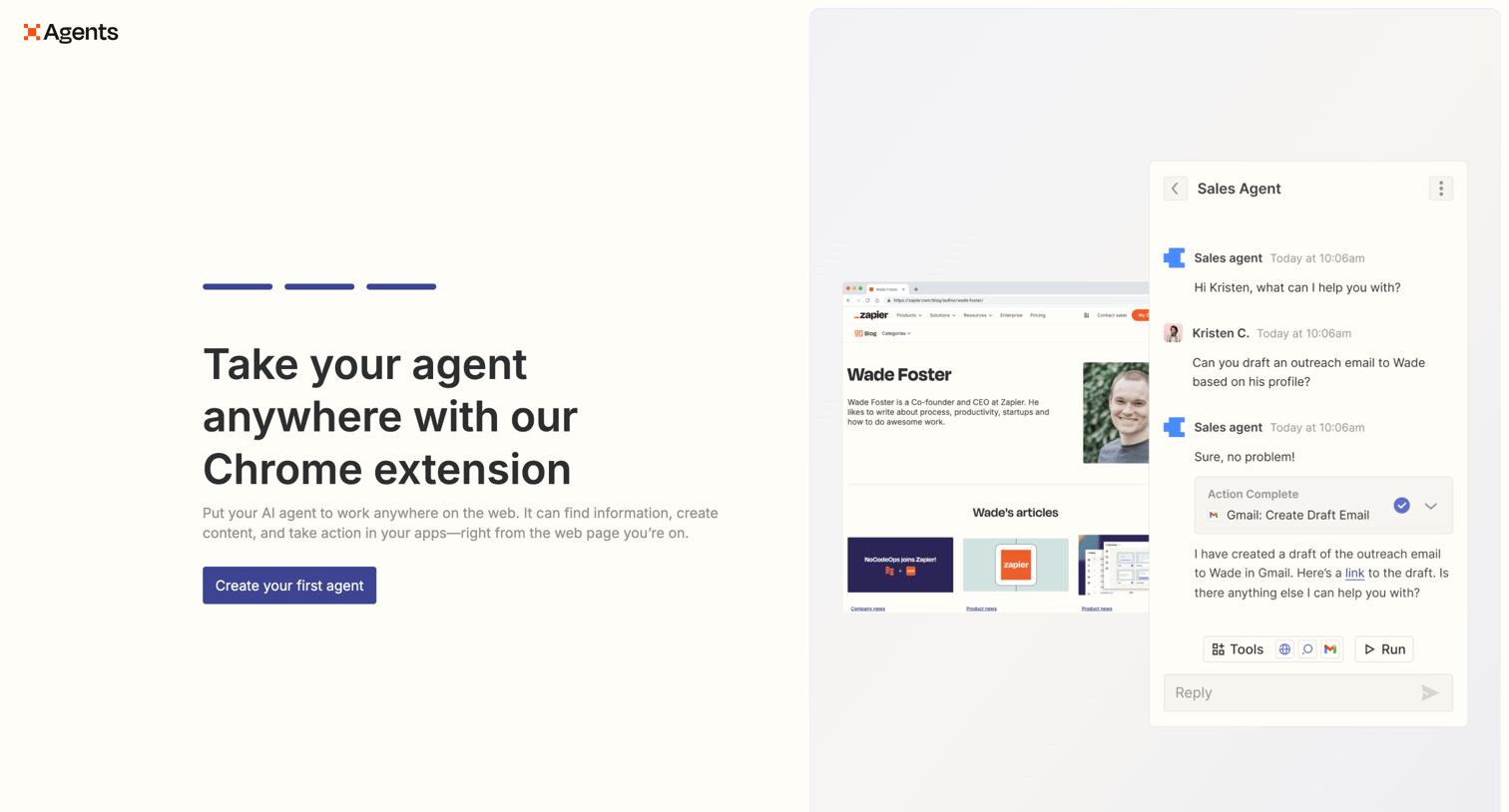 Zapier - Zapier Agents screen