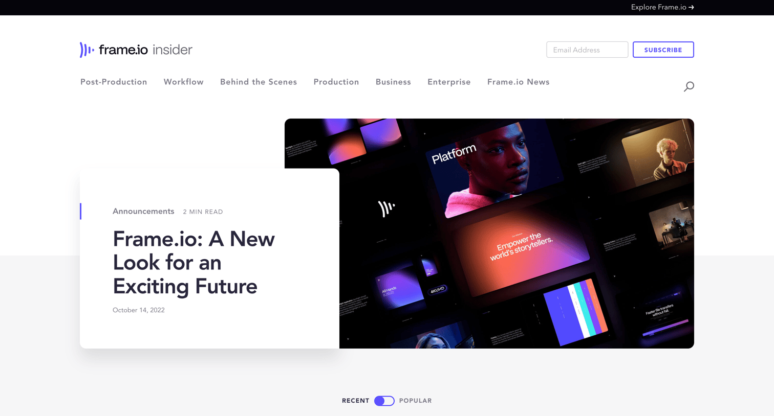 Frame.io - Frame.io Insider - Tactical articles for post-production professi screen