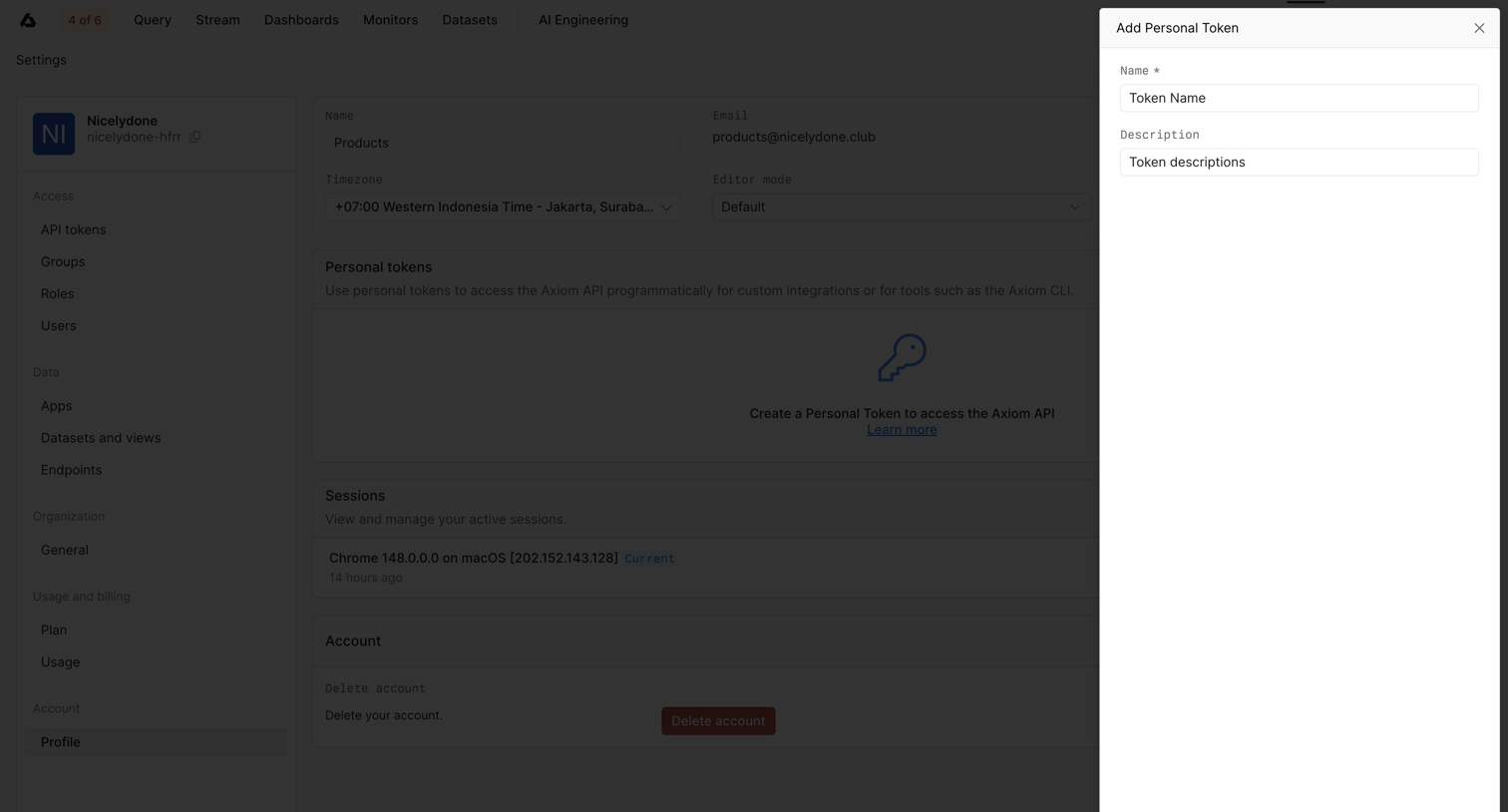 Profile - Settings - Axiom from Axiom
