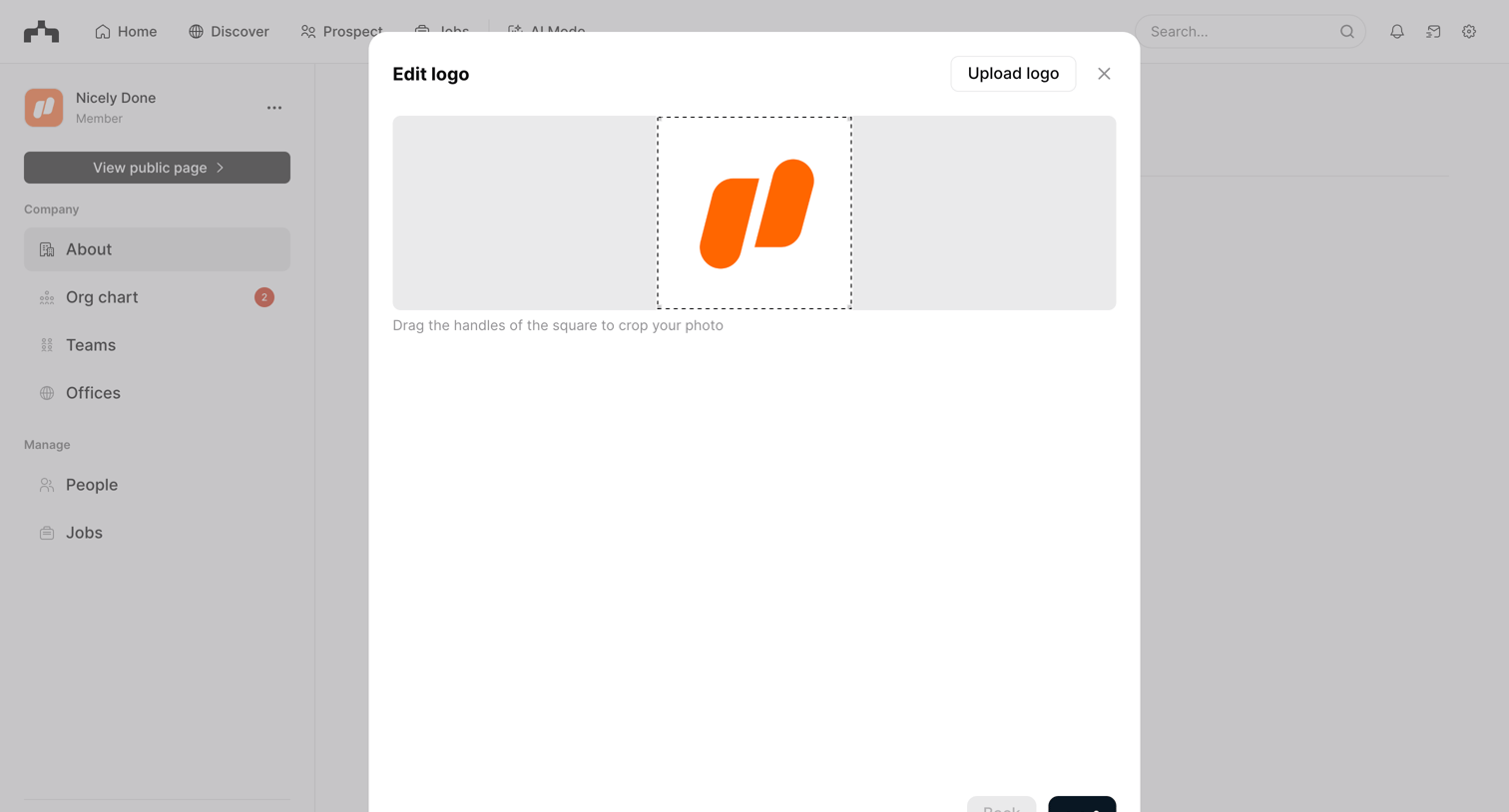The org - About | The Org screen