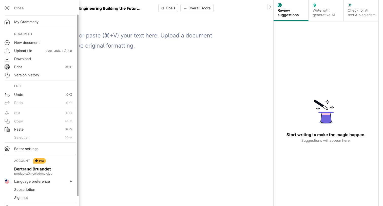 Grammarly - Design Engineering Building the Future.edited - Grammarly screen
