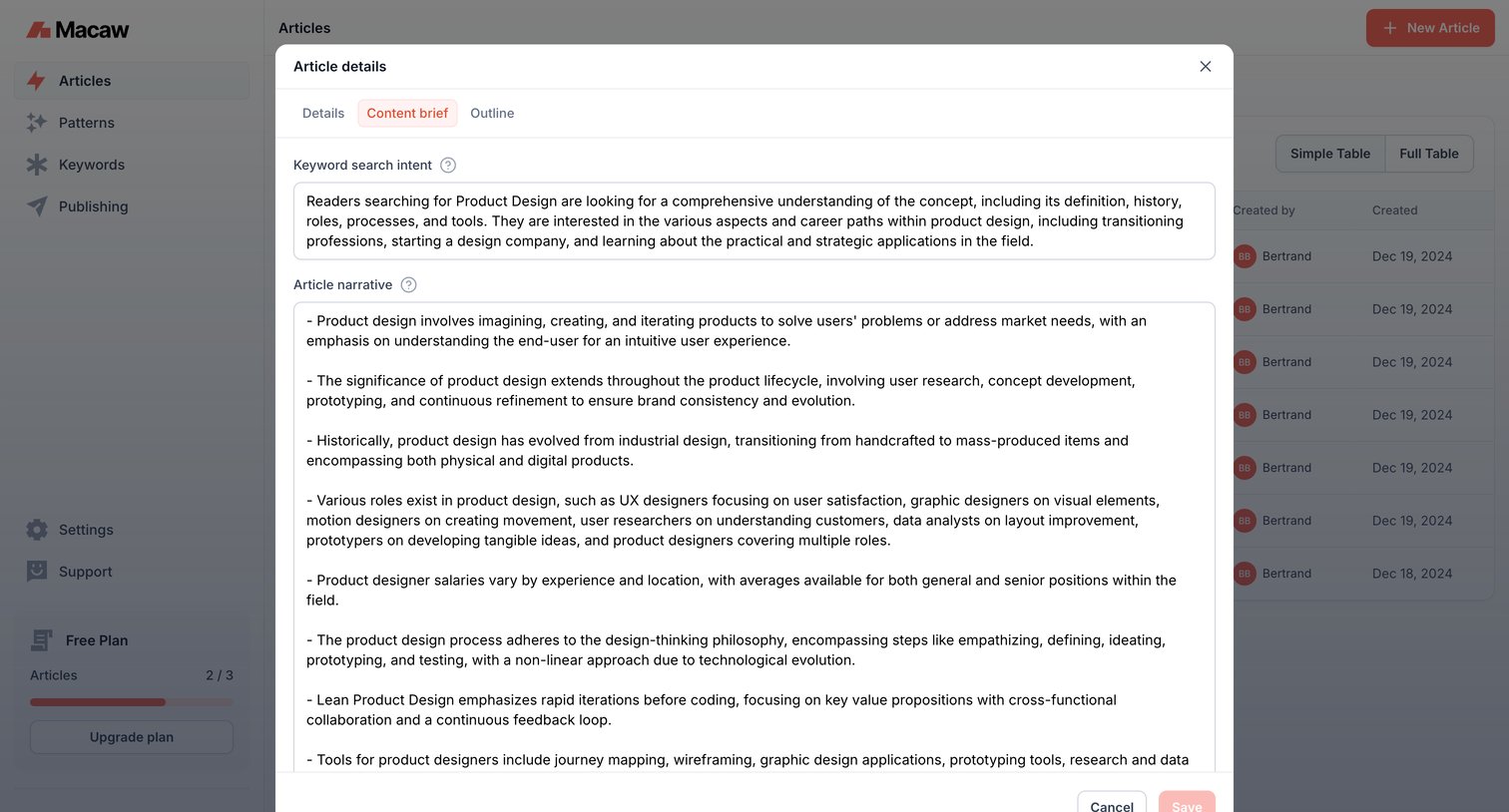 Macaw - Articles | Macaw screen