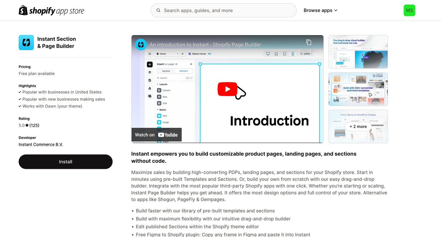 Instant - Instant Section | Page Builder - Build serious Shopify pages  sect screen